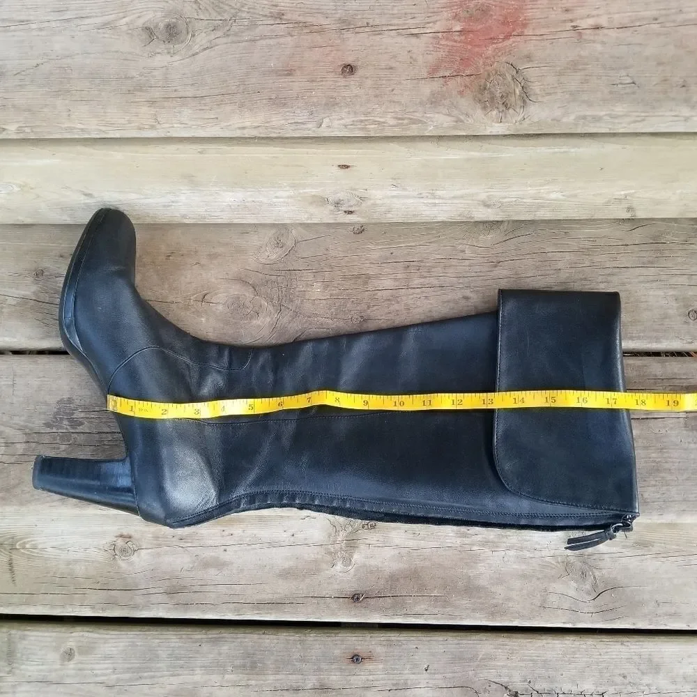 Ralph Lauren Mallarie Knee High OTK Fold Over‎ Equestrian Riding Tall Boots 9.5